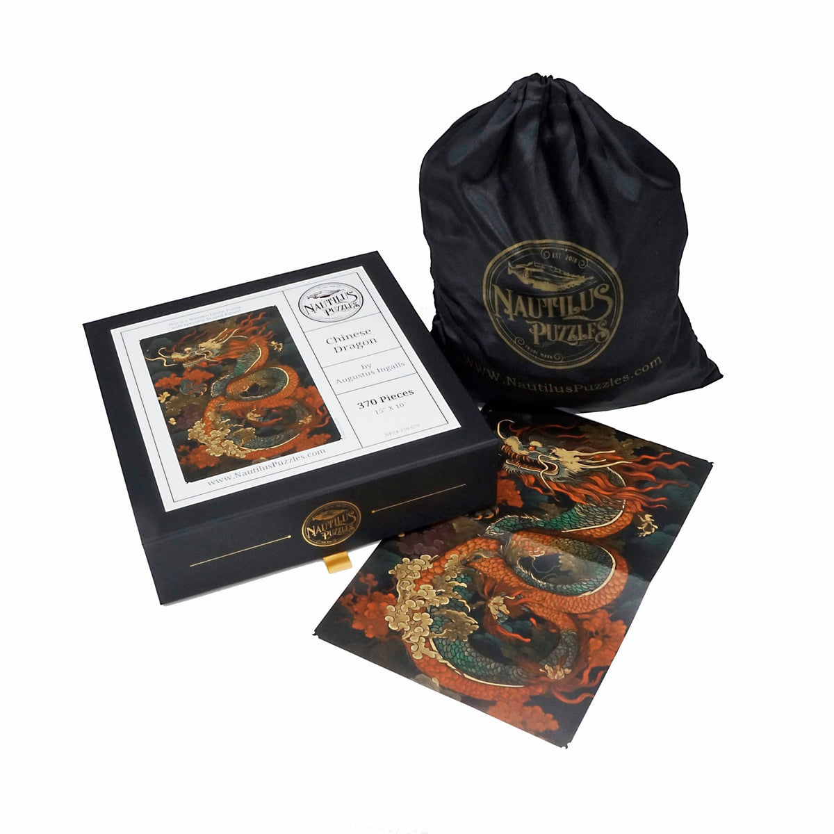 Chinese Dragon (370 Piece Wooden Jigsaw Puzzle) - Nautilus Puzzles - Wooden Jigsaw Puzzles For Adults