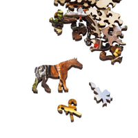 Christmas Clydesdales (250 Piece Christmas Wooden Jigsaw Puzzle) - Nautilus Puzzles - Wooden Jigsaw Puzzles For Adults