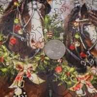 Christmas Clydesdales (250 Piece Christmas Wooden Jigsaw Puzzle) - Nautilus Puzzles - Wooden Jigsaw Puzzles For Adults