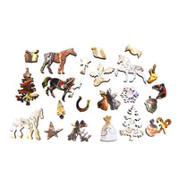 Christmas Clydesdales (250 Piece Christmas Wooden Jigsaw Puzzle) - Nautilus Puzzles - Wooden Jigsaw Puzzles For Adults