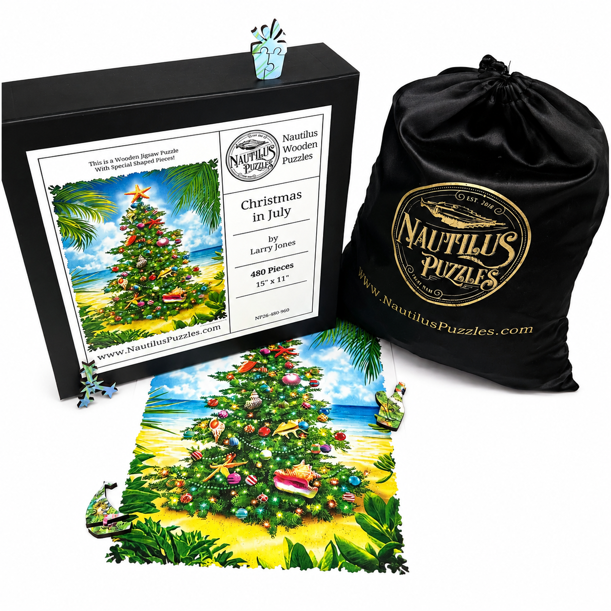 Christmas in July | Wooden Puzzle | 480 Pieces - Nautilus Puzzles - Wooden Jigsaw Puzzles For Adults