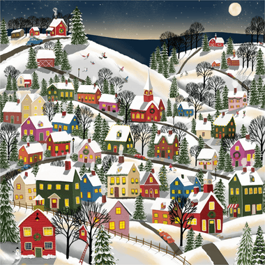 Christmas Town (488 Piece Wooden Jigsaw Puzzle) - Nautilus Puzzles - Wooden Jigsaw Puzzles For Adults