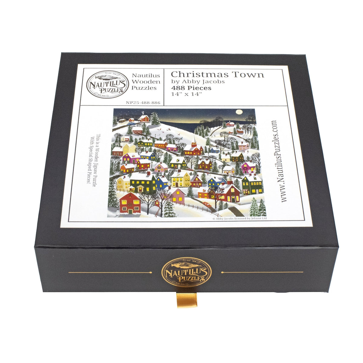 Christmas Town (488 Piece Wooden Jigsaw Puzzle) - Nautilus Puzzles - Wooden Jigsaw Puzzles For Adults