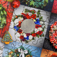 Christmas Wreaths (500 Pieces) Christmas Wooden Jigsaw Puzzle - Nautilus Puzzles - Wooden Jigsaw Puzzles For Adults
