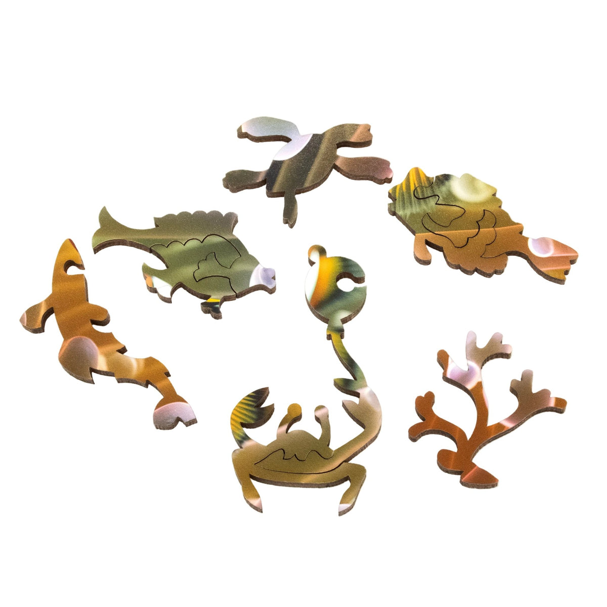 Clowning Around (66 Piece Mini Ocean Wooden Jigsaw Puzzle) - Nautilus Puzzles - Wooden Jigsaw Puzzles For Adults