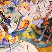 Composition VII by Wassily Kandinsky (50 Piece Mini Wooden Jigsaw Puzzle) - Nautilus Puzzles - Wooden Jigsaw Puzzles For Adults