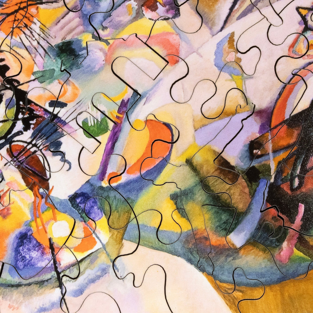 Composition VII by Wassily Kandinsky (50 Piece Mini Wooden Jigsaw Puzzle) - Nautilus Puzzles - Wooden Jigsaw Puzzles For Adults