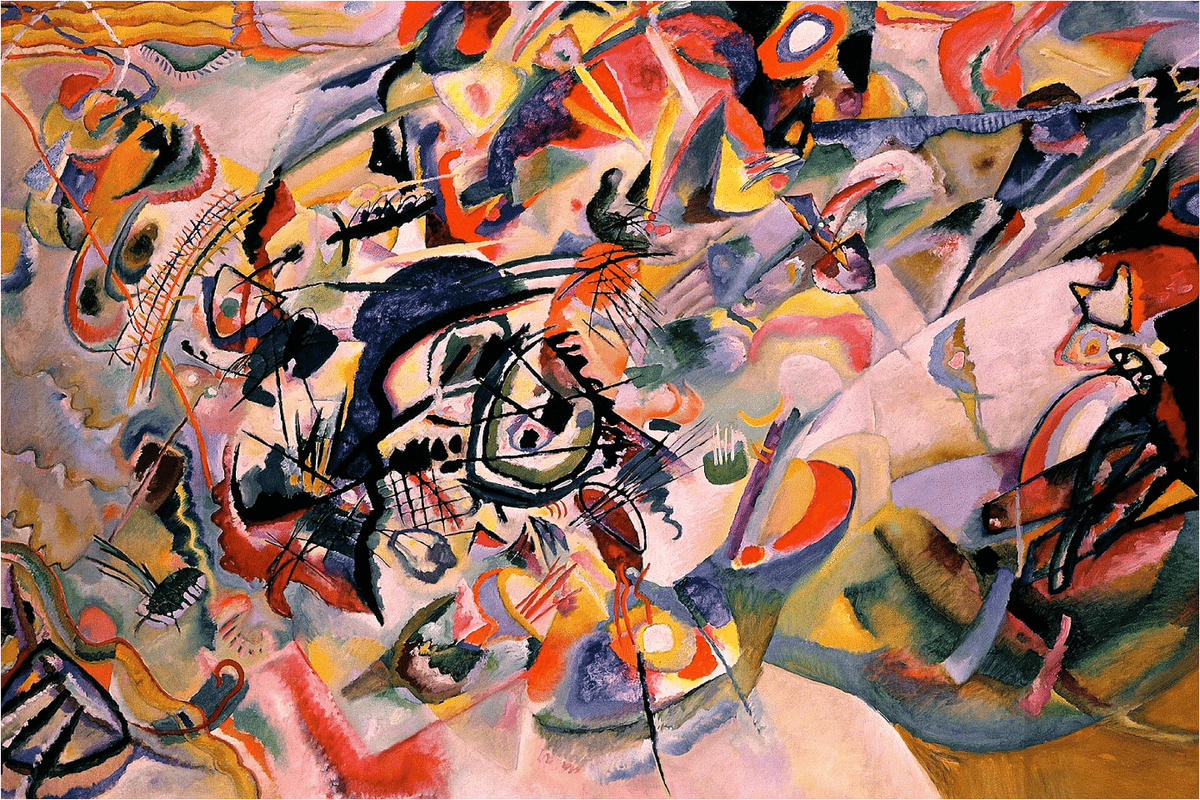 Composition VII by Wassily Kandinsky (50 Piece Mini Wooden Jigsaw Puzzle) - Nautilus Puzzles - Wooden Jigsaw Puzzles For Adults