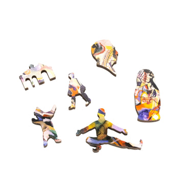 Composition VII by Wassily Kandinsky (50 Piece Mini Wooden Jigsaw Puzzle) - Nautilus Puzzles - Wooden Jigsaw Puzzles For Adults