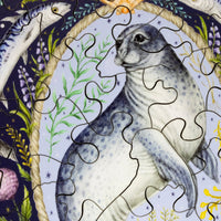 Cornish Seal (50 Piece Mini Wooden Jigsaw Puzzle) - Nautilus Puzzles - Wooden Jigsaw Puzzles For Adults