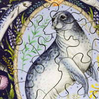 Cornish Seal (50 Piece Mini Wooden Jigsaw Puzzle) - Nautilus Puzzles - Wooden Jigsaw Puzzles For Adults