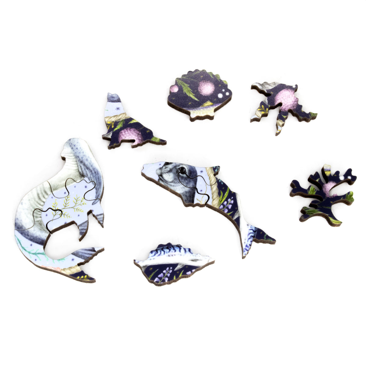 Cornish Seal (50 Piece Mini Wooden Jigsaw Puzzle) - Nautilus Puzzles - Wooden Jigsaw Puzzles For Adults