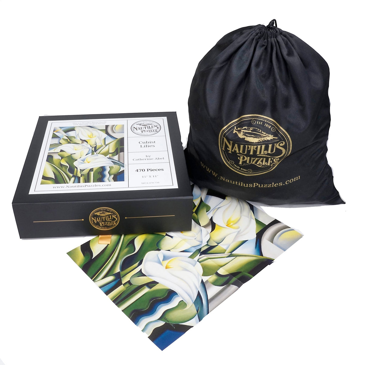 Cubist Lilies (470 Piece Wooden Jigsaw Puzzle) - Nautilus Puzzles - Wooden Jigsaw Puzzles For Adults