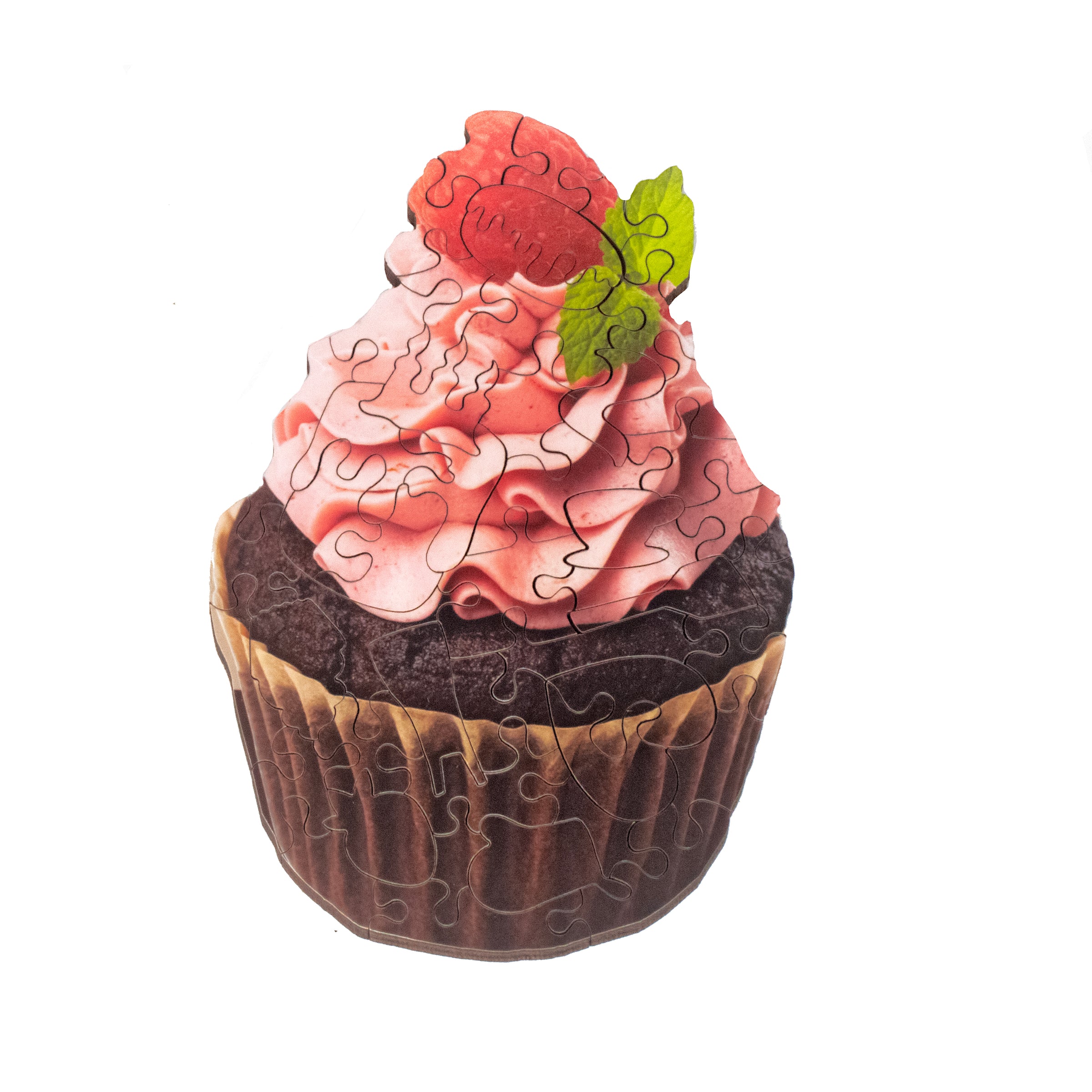 Raspberry Chocolate Delight (49 Piece Shaped Mini Wooden Jigsaw Puzzle)