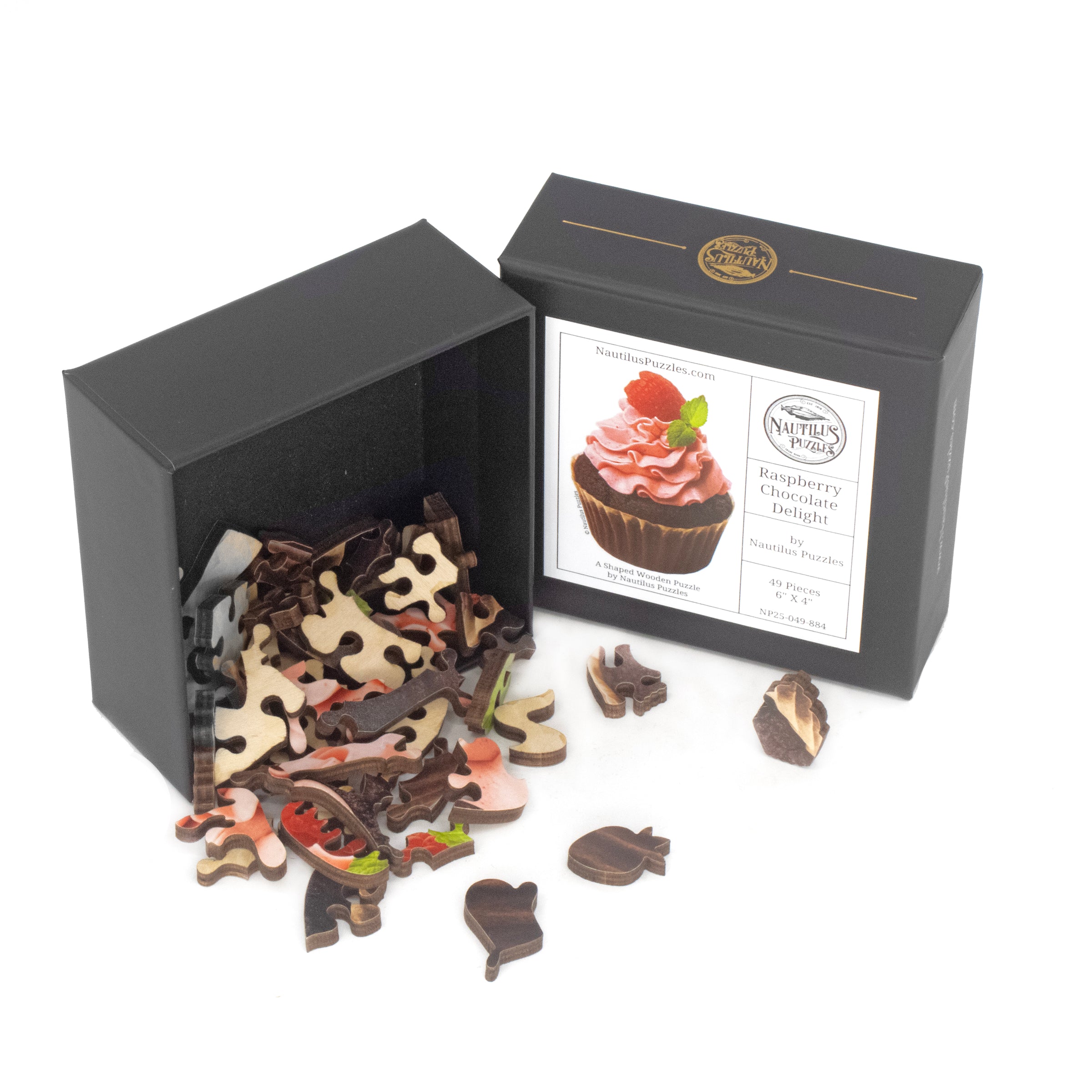 Raspberry Chocolate Delight (49 Piece Shaped Mini Wooden Jigsaw Puzzle)