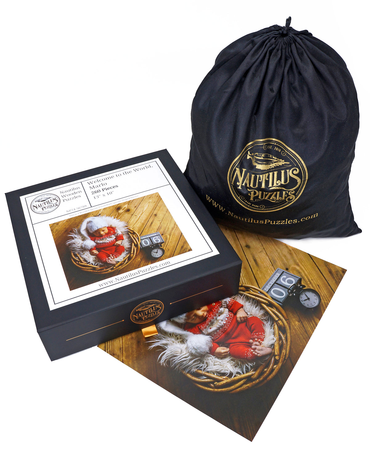 Custom Puzzle - Welcome New Baby - Nautilus Puzzles - Wooden Jigsaw Puzzles For Adults