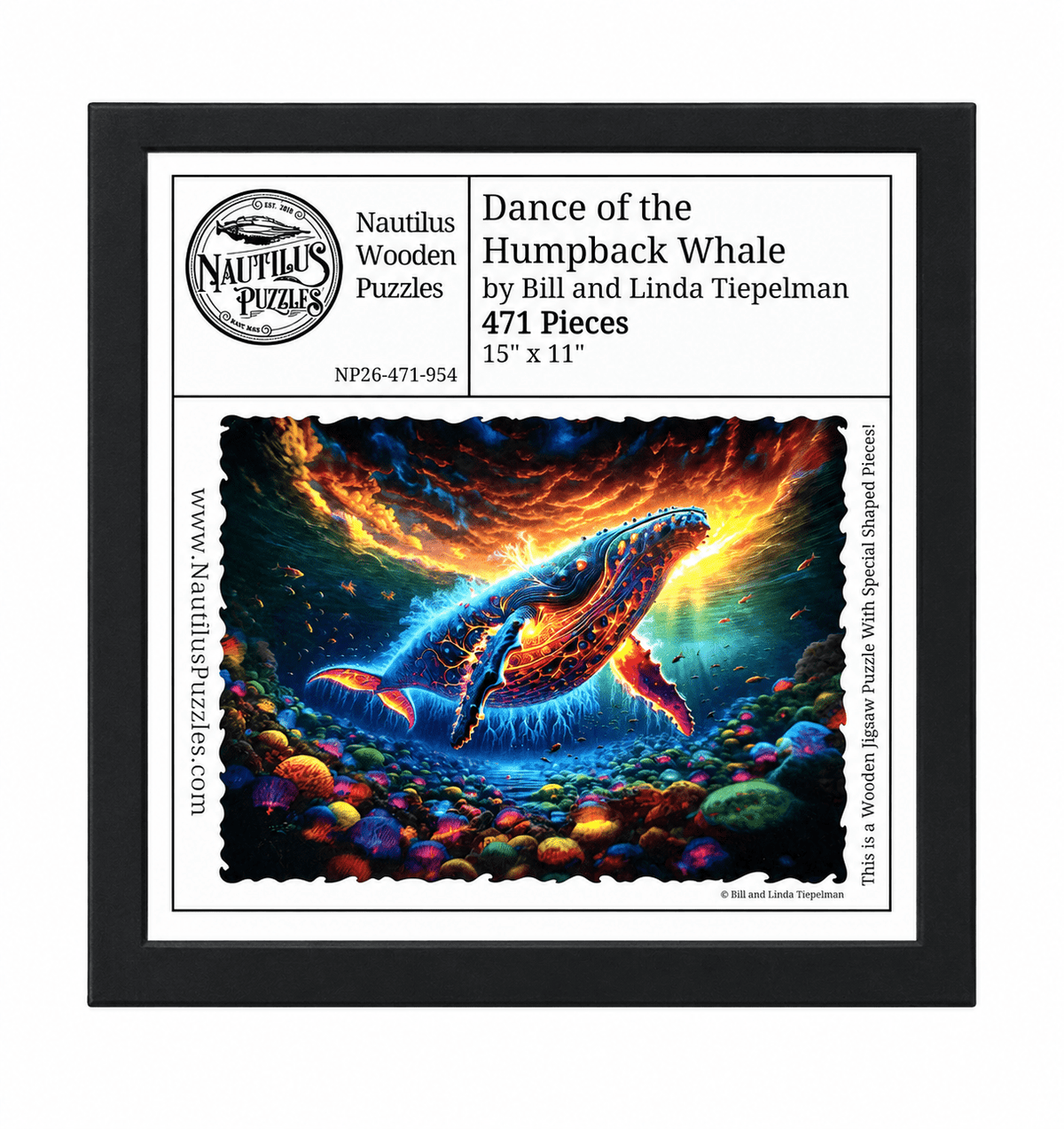 Dance of the Humpback Whale | Wooden Puzzle | 471 Pieces - Nautilus Puzzles - Wooden Jigsaw Puzzles For Adults