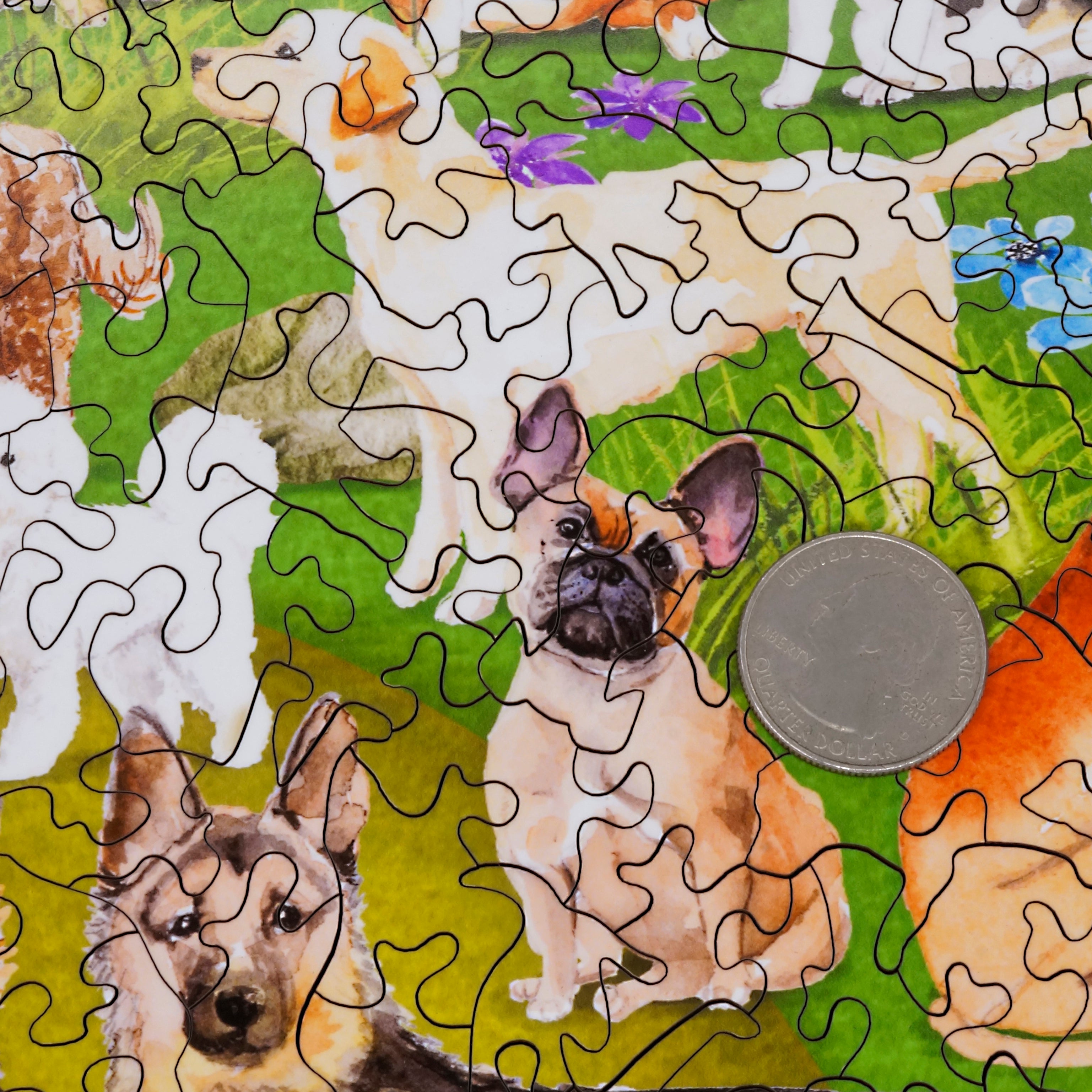 At The Dog Park (500 Piece Wooden Jigsaw Puzzle) | Nautilus Puzzles
