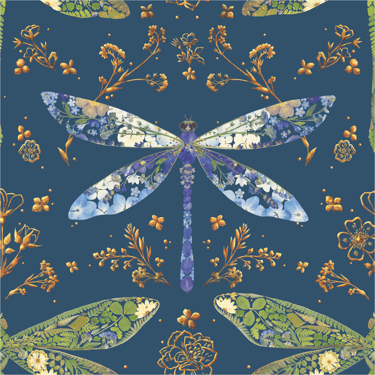 Dragonfly in Midnight - 51 Piece Mini Wooden Jigsaw Puzzle - Nautilus Puzzles - Wooden Jigsaw Puzzles For Adults