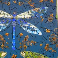 Dragonfly in Midnight - 51 Piece Mini Wooden Jigsaw Puzzle - Nautilus Puzzles - Wooden Jigsaw Puzzles For Adults