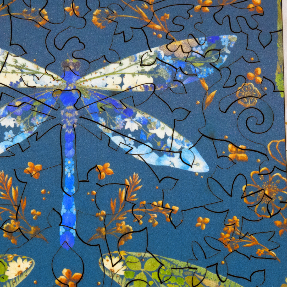 Dragonfly in Midnight - 51 Piece Mini Wooden Jigsaw Puzzle