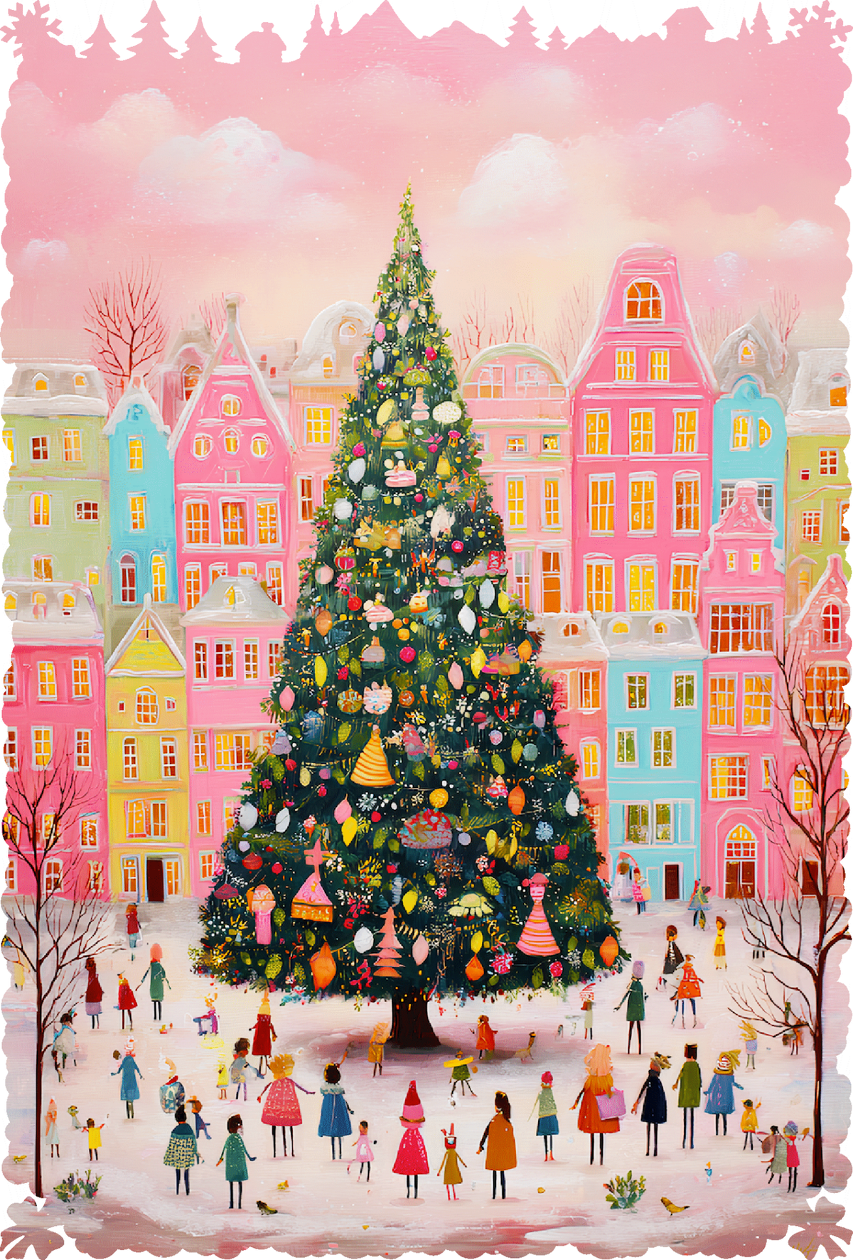 Easy Grip: A Pastel Christmas (231 Piece Christmas Wooden Jigsaw Puzzle) - Nautilus Puzzles - Wooden Jigsaw Puzzles For Adults
