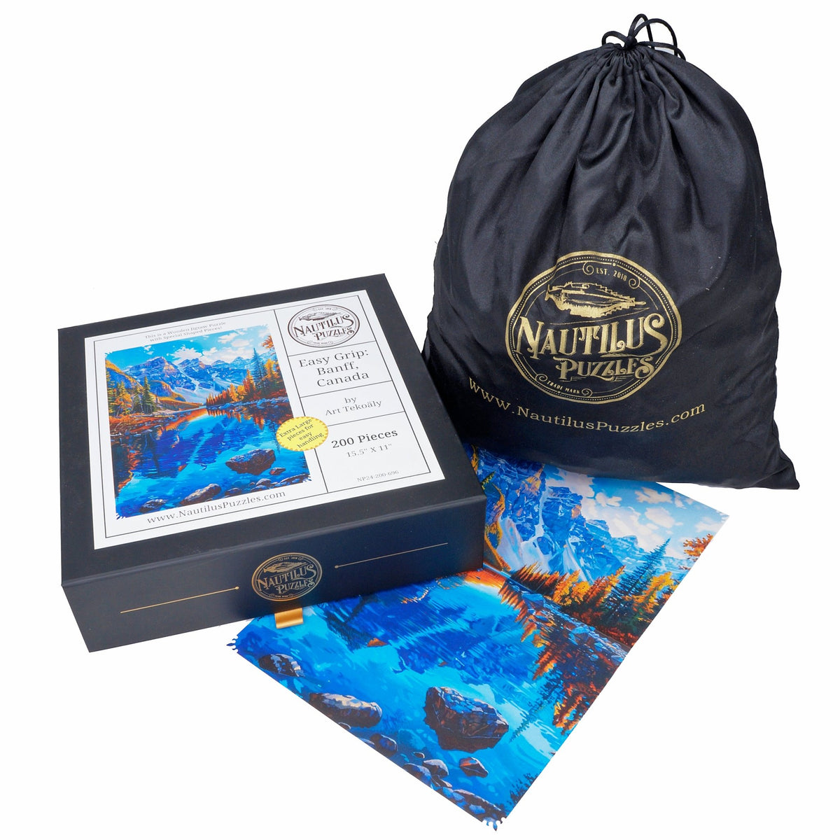 Easy Grip: Banff, Canada (200 Piece Wooden Jigsaw Puzzle) - Nautilus Puzzles - Wooden Jigsaw Puzzles For Adults