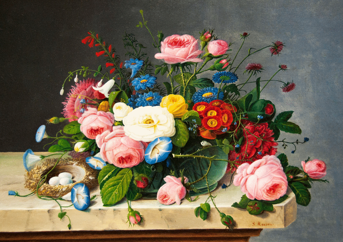 Easy Grip: Still Life With Flowers and Birds Nest, 1860 (171 Piece Wooden Jigsaw Puzzle) - Nautilus Puzzles - Wooden Jigsaw Puzzles For Adults