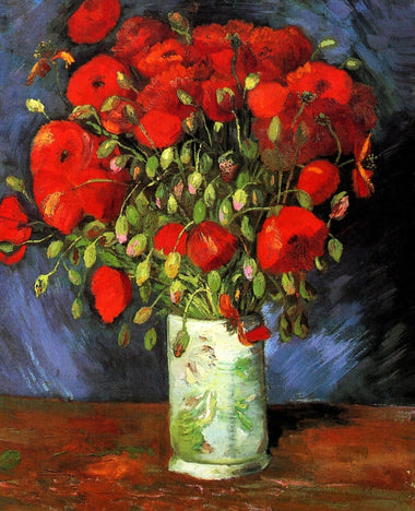 Easy Grip: Vase With Red Poppies, 1886 by Van Gogh (220 Piece Wooden Jigsaw Puzzle) - Nautilus Puzzles - Wooden Jigsaw Puzzles For Adults