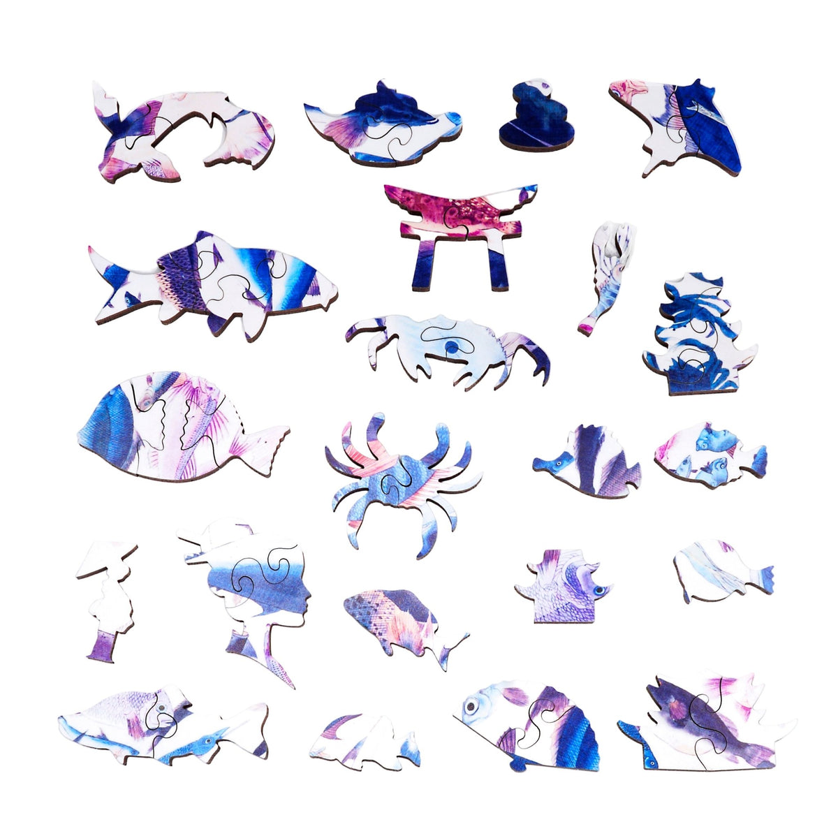 Eighty-Eight Fish (200 Piece Wooden Jigsaw Puzzle) - Nautilus Puzzles - Wooden Jigsaw Puzzles For Adults