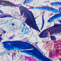 Eighty-Eight Fish (200 Piece Wooden Jigsaw Puzzle) - Nautilus Puzzles - Wooden Jigsaw Puzzles For Adults