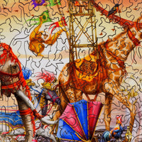 Elephant Puzzle. One Way Traffic. 499 Pieces. Wooden Jigsaw Puzzle - Nautilus Puzzles - Wooden Jigsaw Puzzles For Adults
