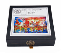 Elephant Puzzle. One Way Traffic. 499 Pieces. Wooden Jigsaw Puzzle - Nautilus Puzzles - Wooden Jigsaw Puzzles For Adults