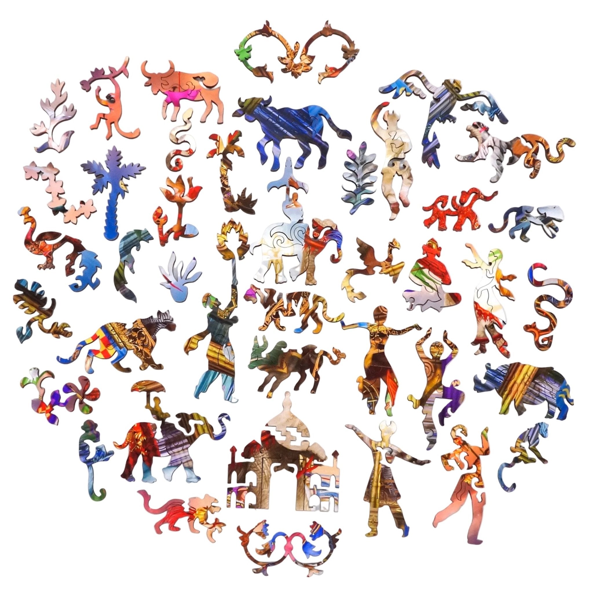Elephant Puzzle. One Way Traffic. 499 Pieces. Wooden Jigsaw Puzzle - Nautilus Puzzles - Wooden Jigsaw Puzzles For Adults