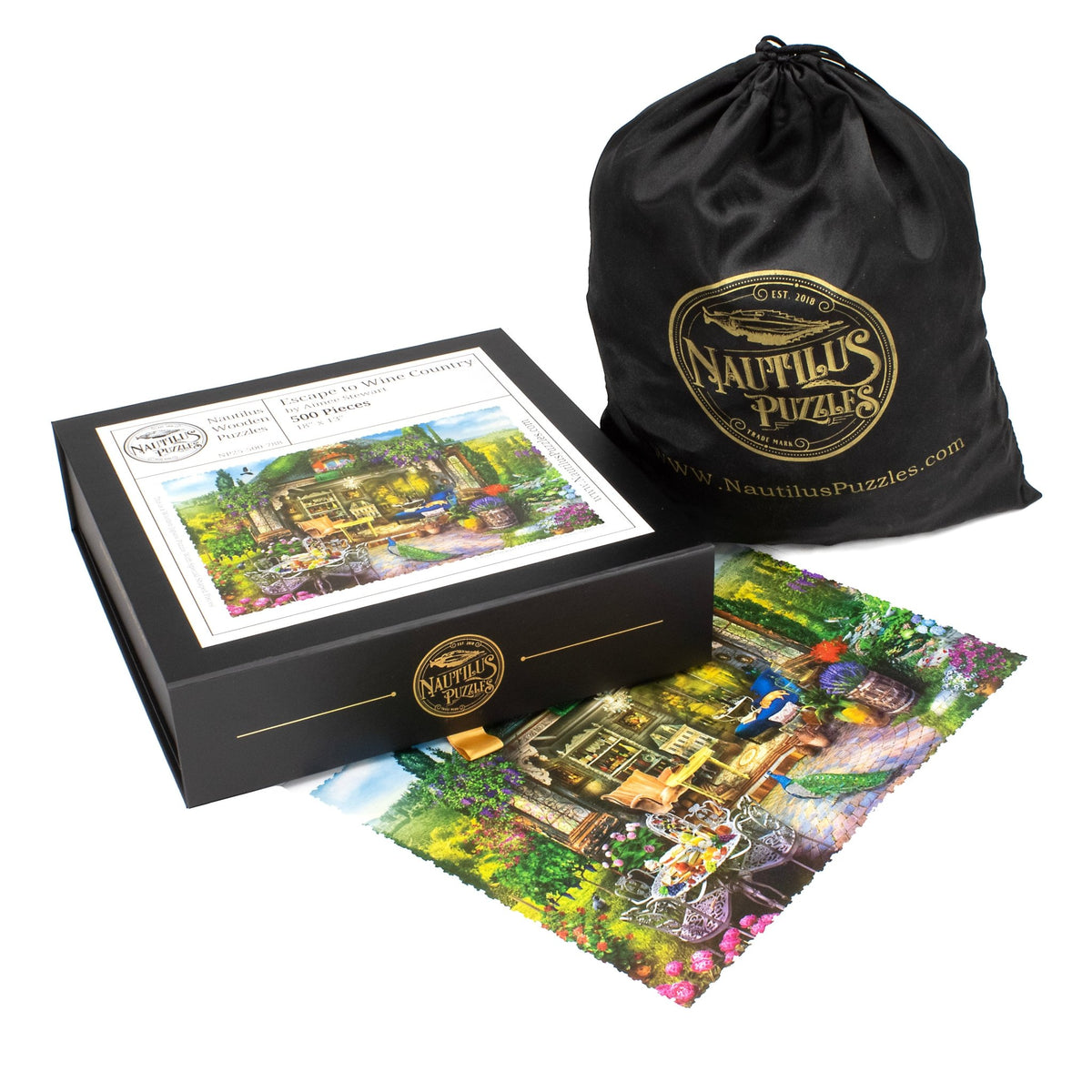 Escape to Wine Country (500 Piece Wooden Jigsaw Puzzles) - Nautilus Puzzles - Wooden Jigsaw Puzzles For Adults