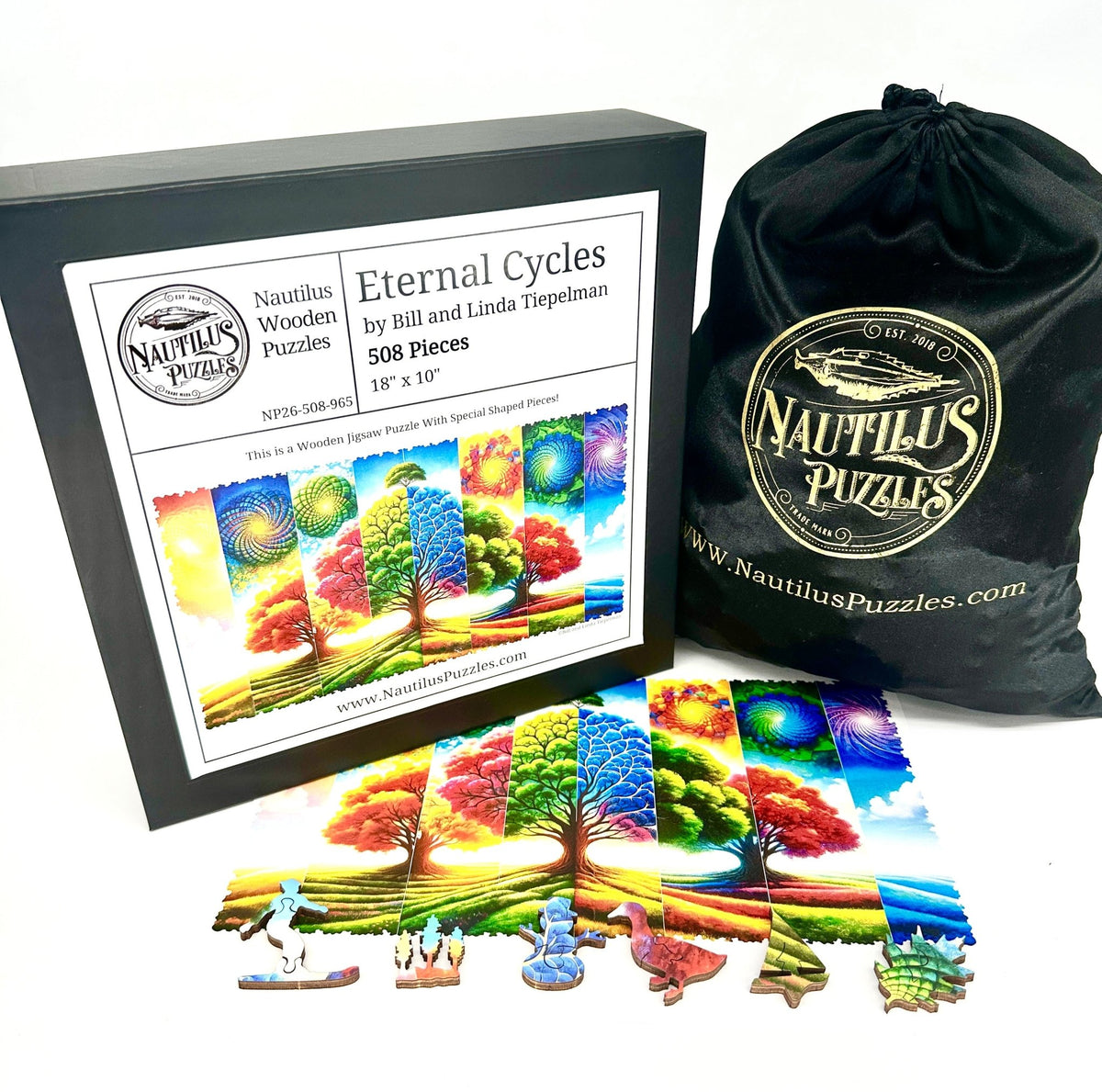 Eternal Cycles (508 Piece Wooden Jigsaw Puzzle) - Nautilus Puzzles - Wooden Jigsaw Puzzles For Adults