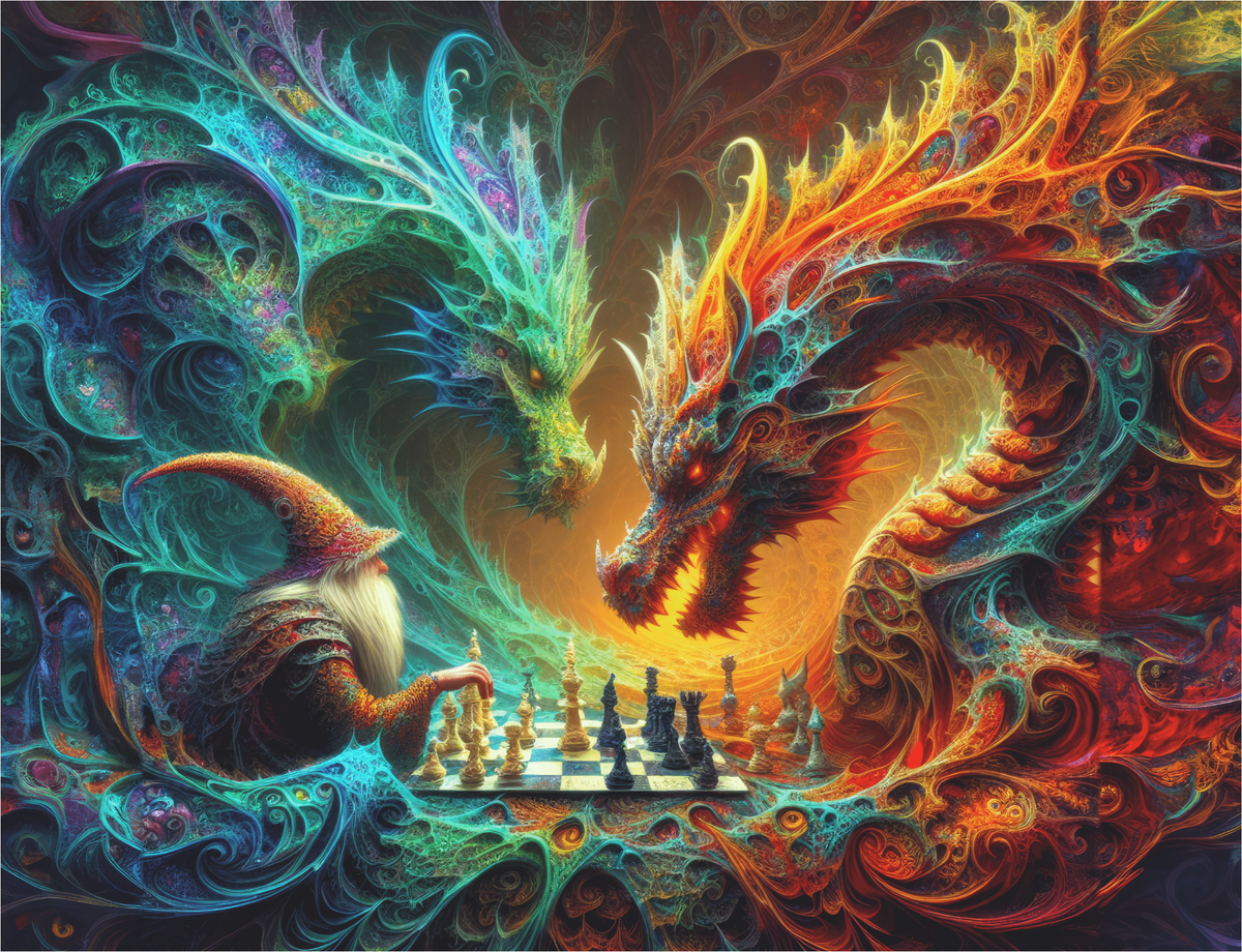 Fantasy Chess (482 Piece Wooden Jigsaw Puzzle) - Nautilus Puzzles - Wooden Jigsaw Puzzles For Adults