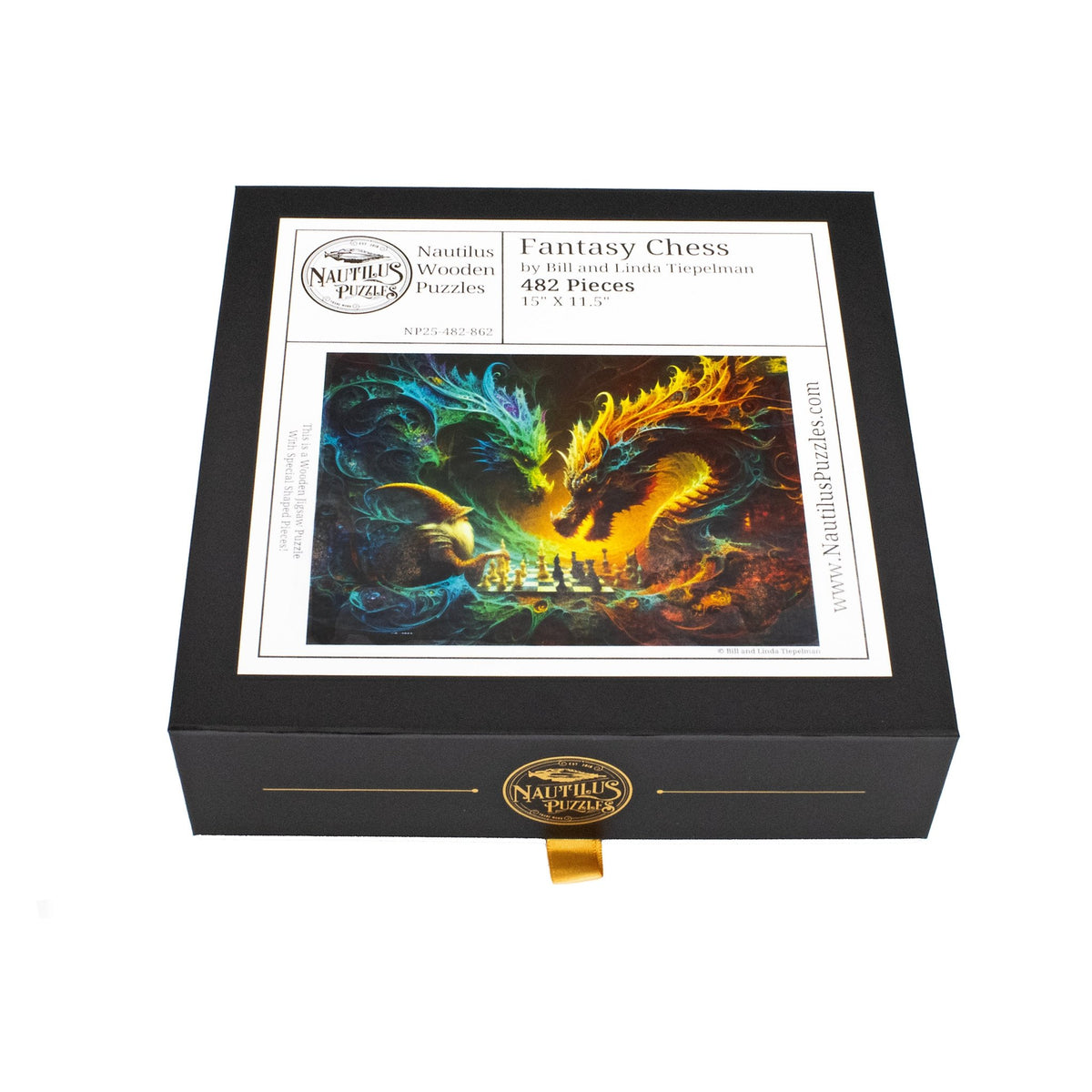 Fantasy Chess (482 Piece Wooden Jigsaw Puzzle) - Nautilus Puzzles - Wooden Jigsaw Puzzles For Adults