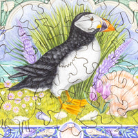 Faroe Islands Puffin (50 Piece Mini Wooden Jigsaw Puzzle) - Nautilus Puzzles - Wooden Jigsaw Puzzles For Adults