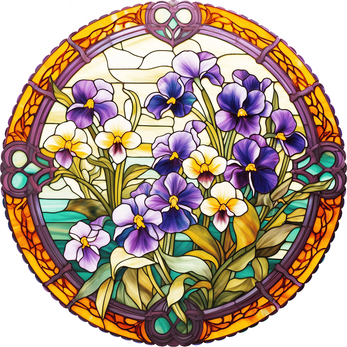 February - Violets (50 Piece Round Mini Wooden Jigsaw Puzzle) - Nautilus Puzzles - Wooden Jigsaw Puzzles For Adults