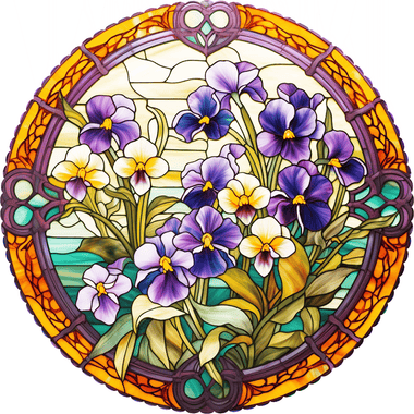 February - Violets (50 Piece Round Mini Wooden Jigsaw Puzzle) - Nautilus Puzzles - Wooden Jigsaw Puzzles For Adults
