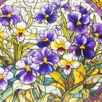 February - Violets (50 Piece Round Mini Wooden Jigsaw Puzzle) - Nautilus Puzzles - Wooden Jigsaw Puzzles For Adults