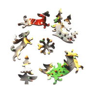Feliz Navidog (50 Piece Mini Christmas Wooden Jigsaw Puzzle) - Nautilus Puzzles - Wooden Jigsaw Puzzles For Adults