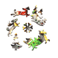 Feliz Navidog (50 Piece Mini Christmas Wooden Jigsaw Puzzle) - Nautilus Puzzles - Wooden Jigsaw Puzzles For Adults