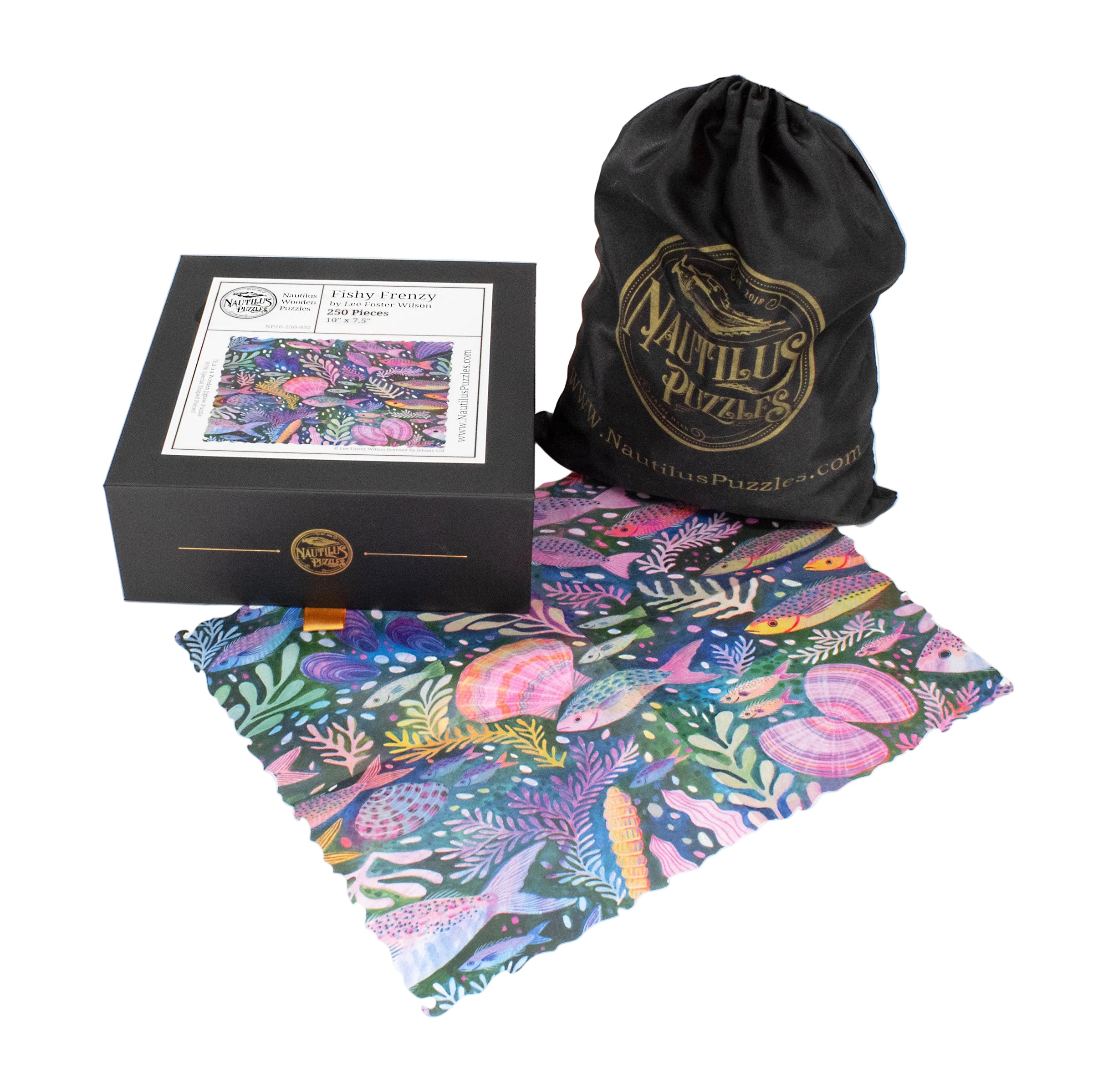 250-Piece Puzzle: Fishy Frenzy (250 Wooden Pieces)