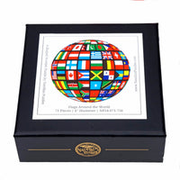 Flags Around the World (71 Piece Shaped Mini Wooden Jigsaw Puzzle) - Nautilus Puzzles - Wooden Jigsaw Puzzles For Adults