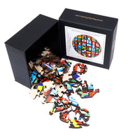 Flags Around the World (71 Piece Shaped Mini Wooden Jigsaw Puzzle) - Nautilus Puzzles - Wooden Jigsaw Puzzles For Adults