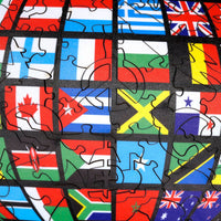 Flags Around the World (71 Piece Shaped Mini Wooden Jigsaw Puzzle) - Nautilus Puzzles - Wooden Jigsaw Puzzles For Adults