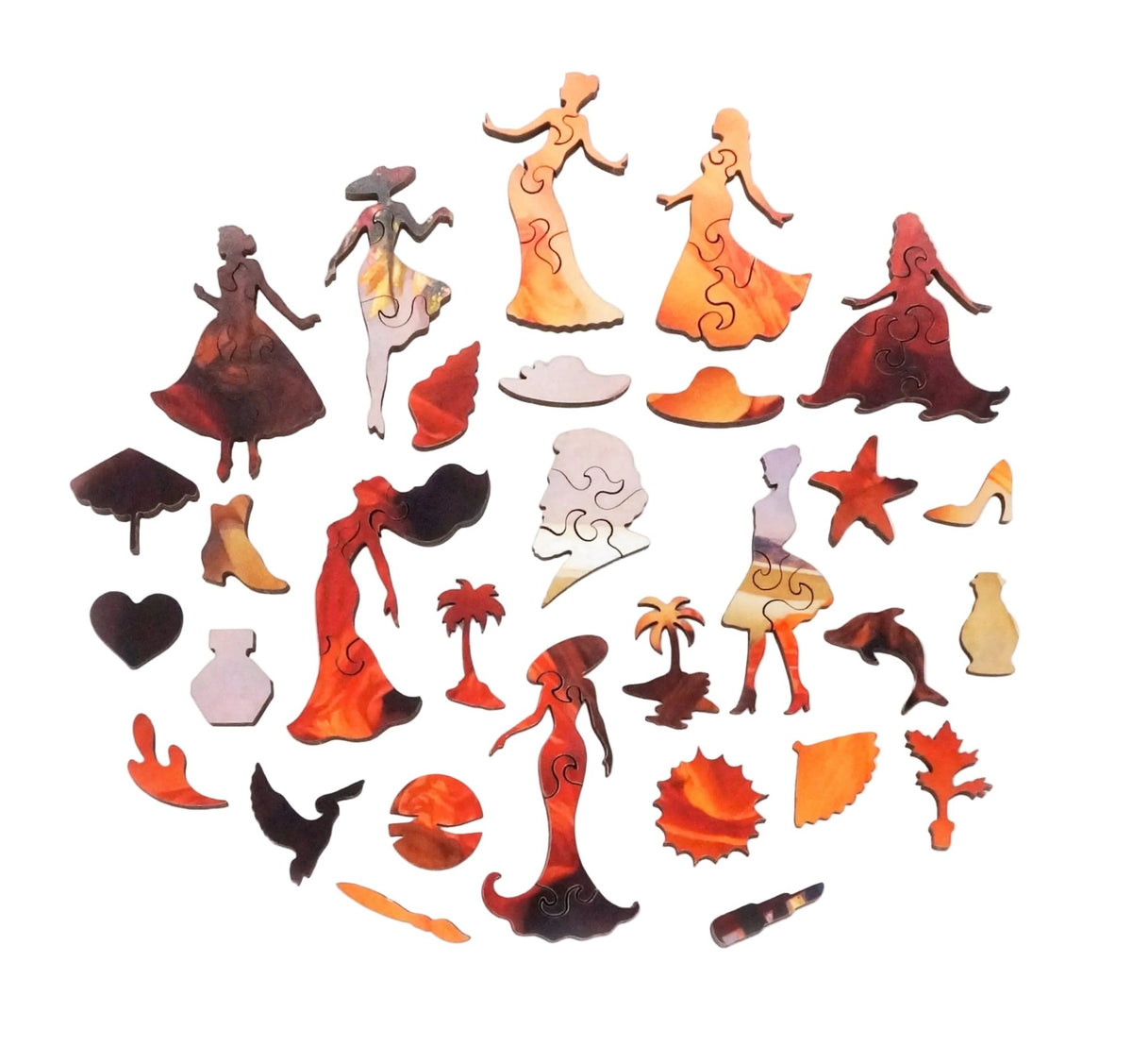 Flaming June (220 Piece Wooden Jigsaw Puzzle) - Nautilus Puzzles - Wooden Jigsaw Puzzles For Adults