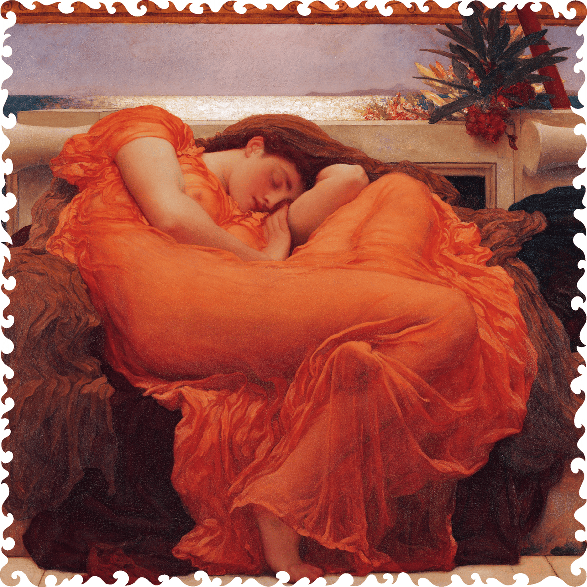 Flaming June (220 Piece Wooden Jigsaw Puzzle) - Nautilus Puzzles - Wooden Jigsaw Puzzles For Adults